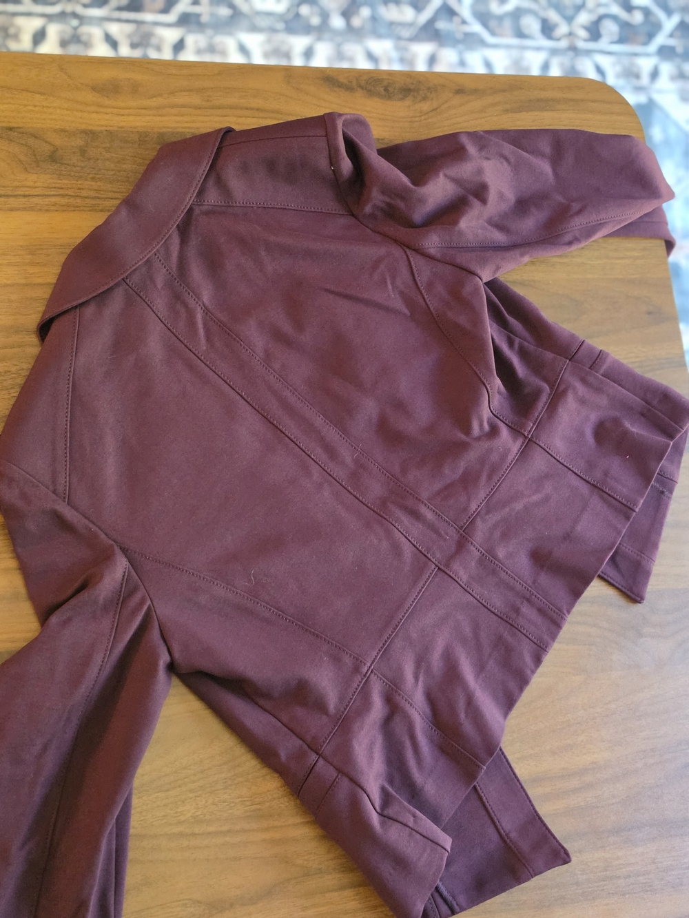 White House Black Market Wine Ponte Blazer with Metallic Buttons - Picture 2 of 6